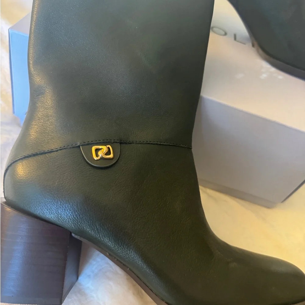 AEROSOLES Women's Dark Olive Green Heeled Boots- Style- ORO. - Picture 2 of 8